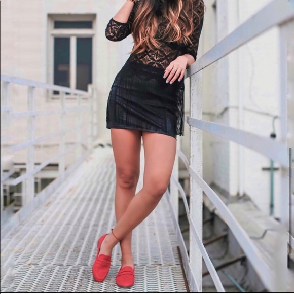 Catherine Malandrino Red Suede Loafers - Picture 7 of 8